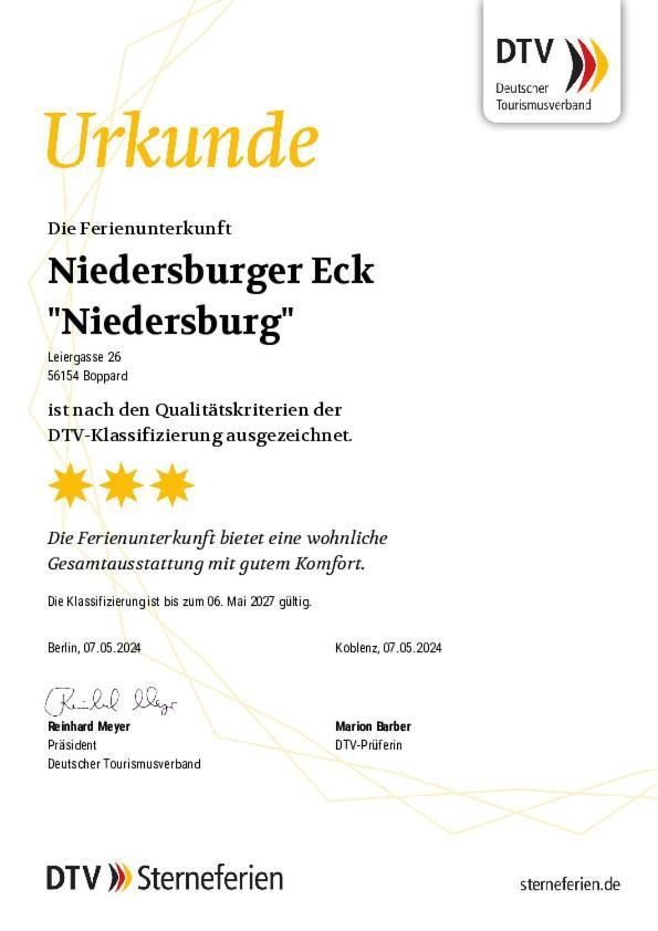 Niedersburger Eck Lejlighed Boppard Eksteriør billede