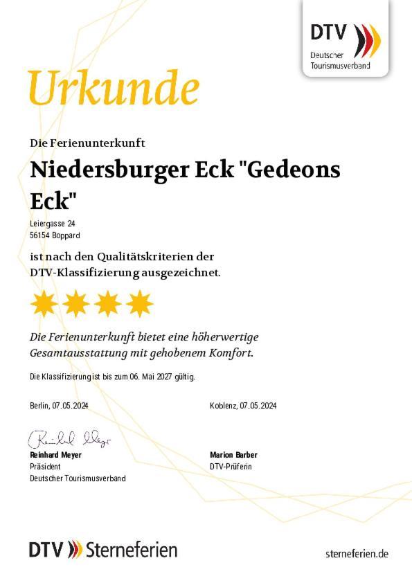 Niedersburger Eck Lejlighed Boppard Eksteriør billede
