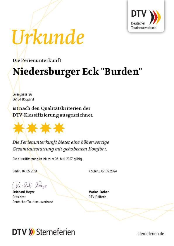 Niedersburger Eck Lejlighed Boppard Eksteriør billede